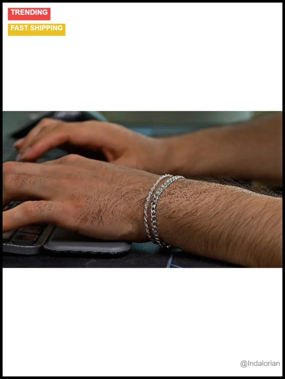S925 Sterling Silver Cuban Link & Rope Chain Bracelet Set, Men's Women's,